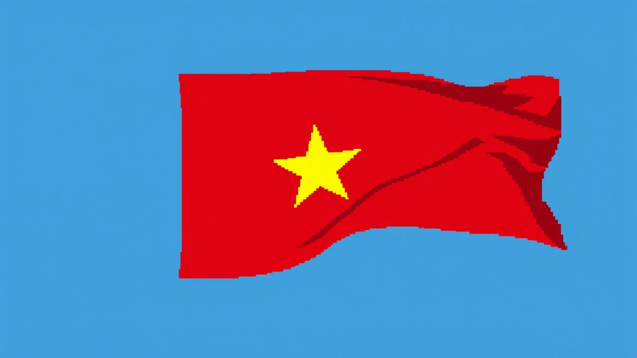 Flag of Vietnam 🇻🇳 in pixel art style