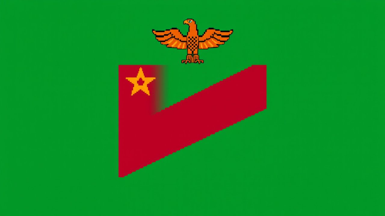Flag of Zambia 🇿🇲 in pixel art style