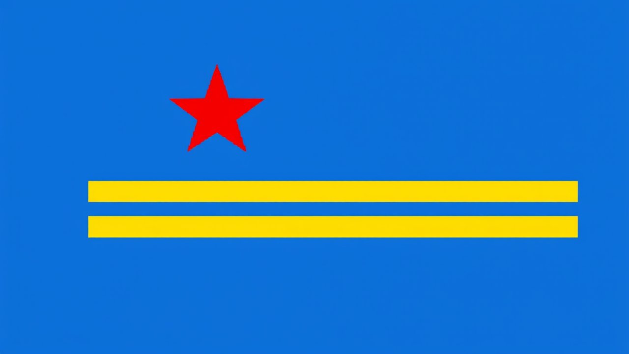 Flag of Aruba 🇦🇼 in pixel art style