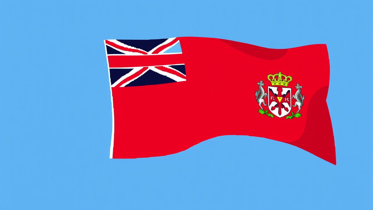 Flag of Bermuda 🇧🇲 in pixel art style