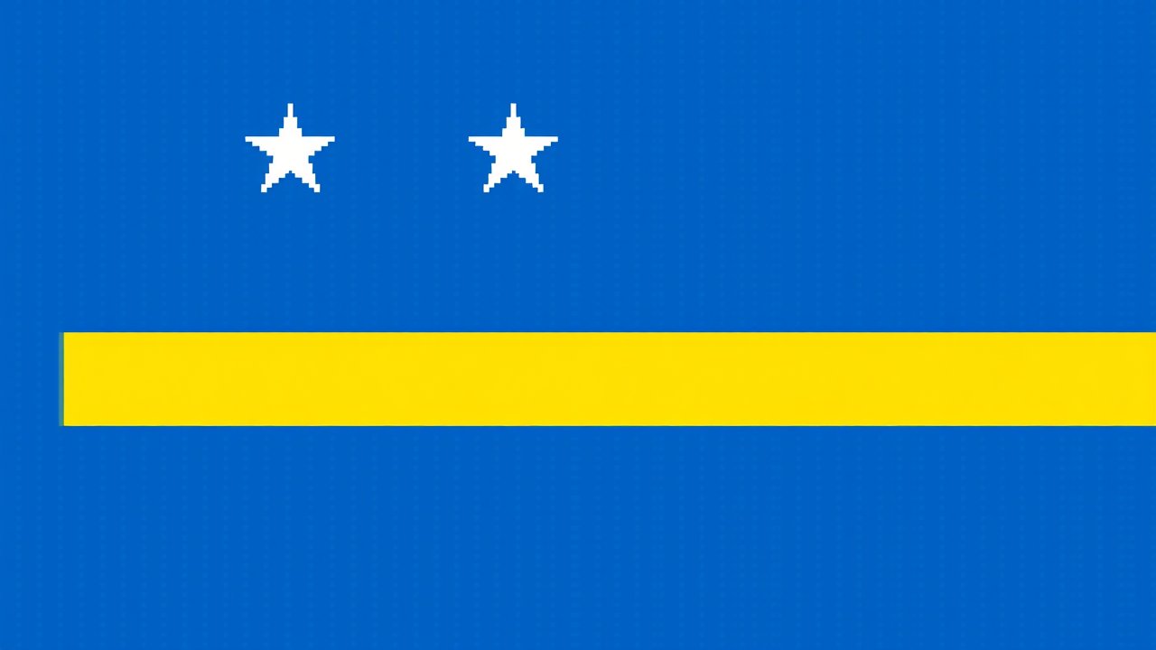 Flag of Curaçao 🇨🇼 in pixel art style