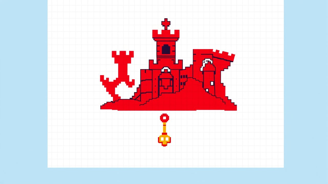 Flag of Gibraltar 🇬🇮 in pixel art style