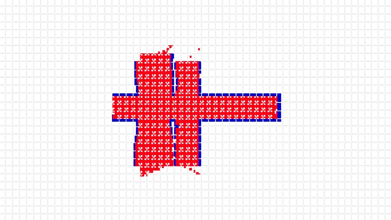 Flag of Faroe Islands 🇫🇴 in pixel art style