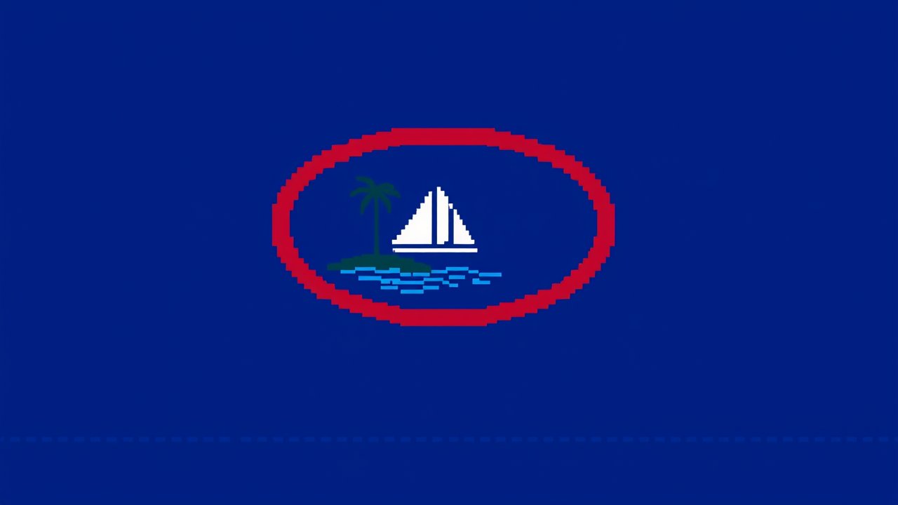 Flag of Guam 🇬🇺 in pixel art style