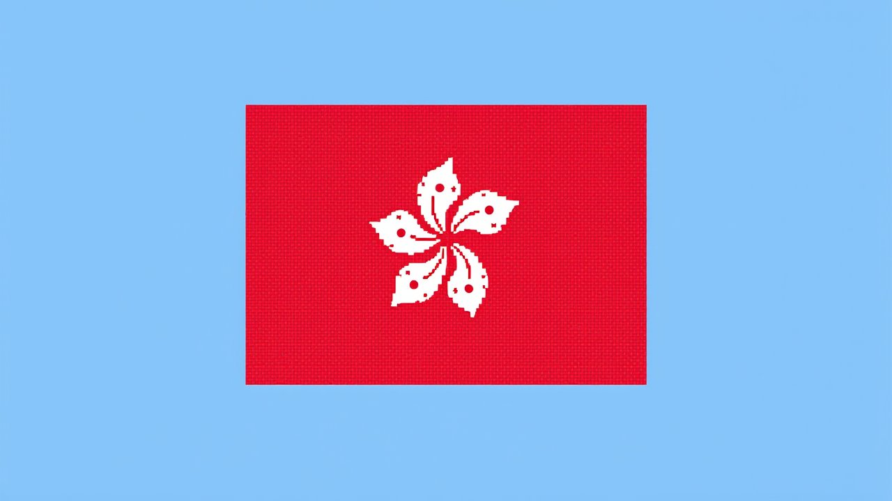 Flag of Hong Kong 🇭🇰 in pixel art style