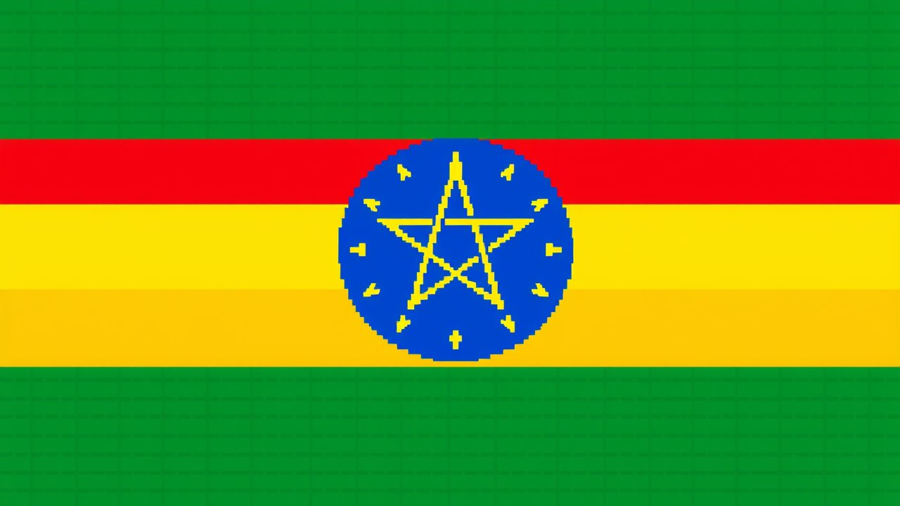 Flag of Ethiopia 🇪🇹 in pixel art style