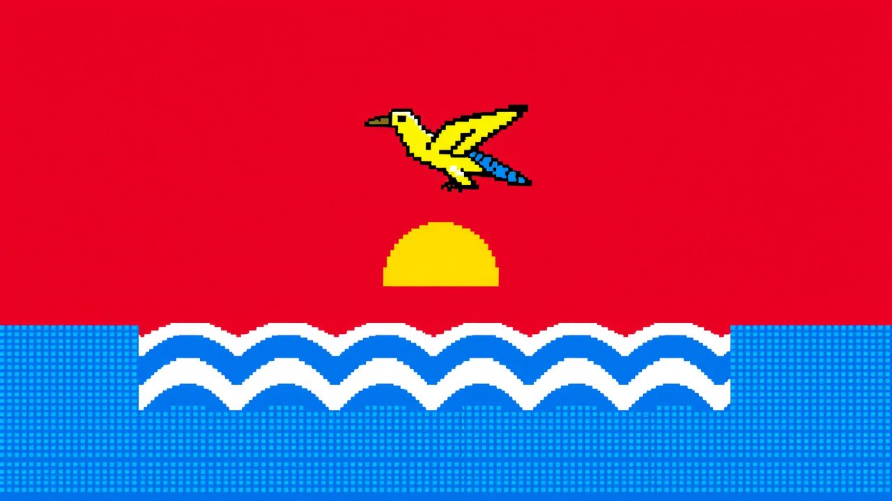 Flag of Kiribati 🇰🇮 in pixel art style