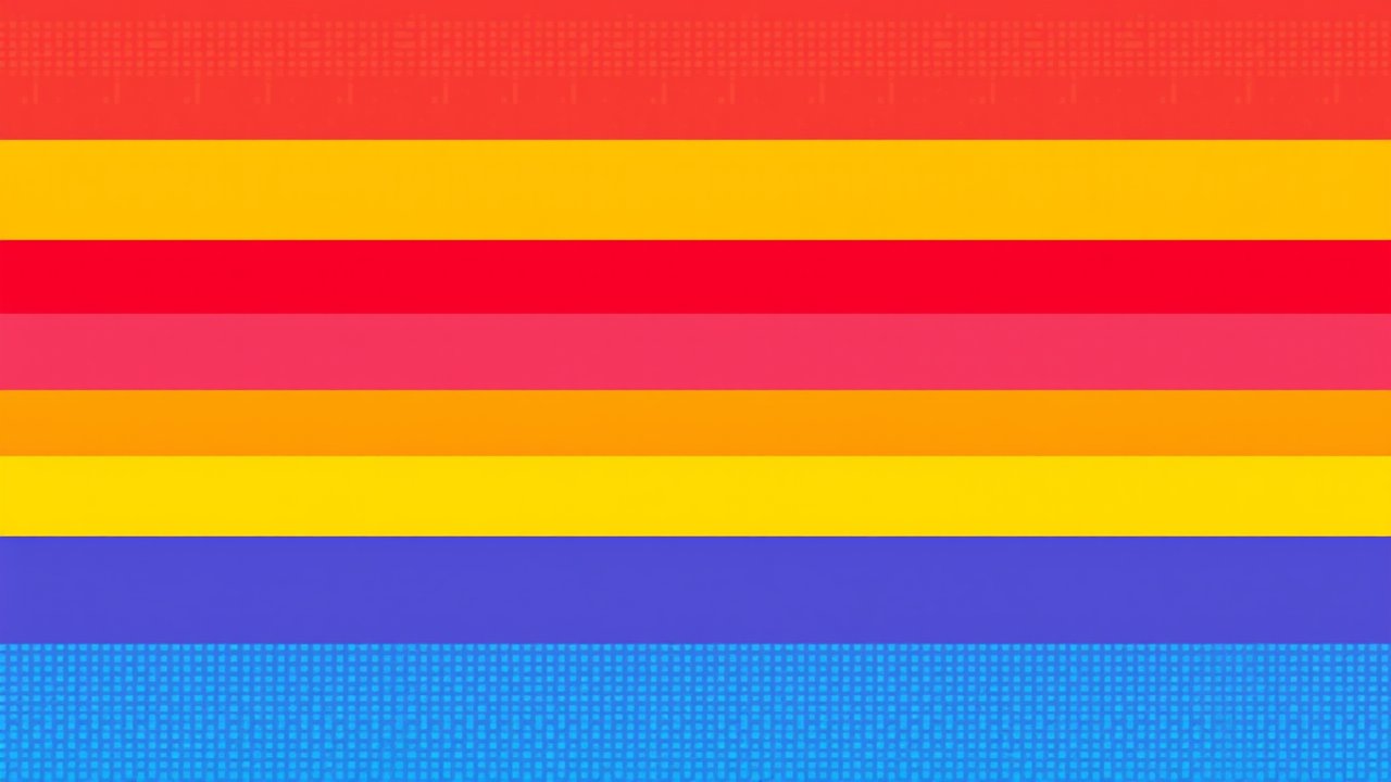 Flag of Pride 🏳️‍🌈 (Rainbow) in pixel art style