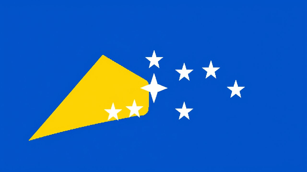 Flag of Bosnia and Herzegovina 🇧🇦 in pixel art style