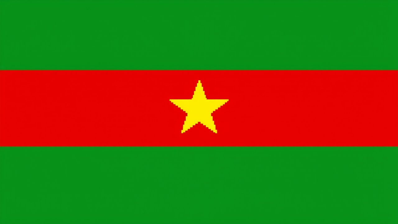 Flag of Burkina Faso 🇧🇫 in pixel art style