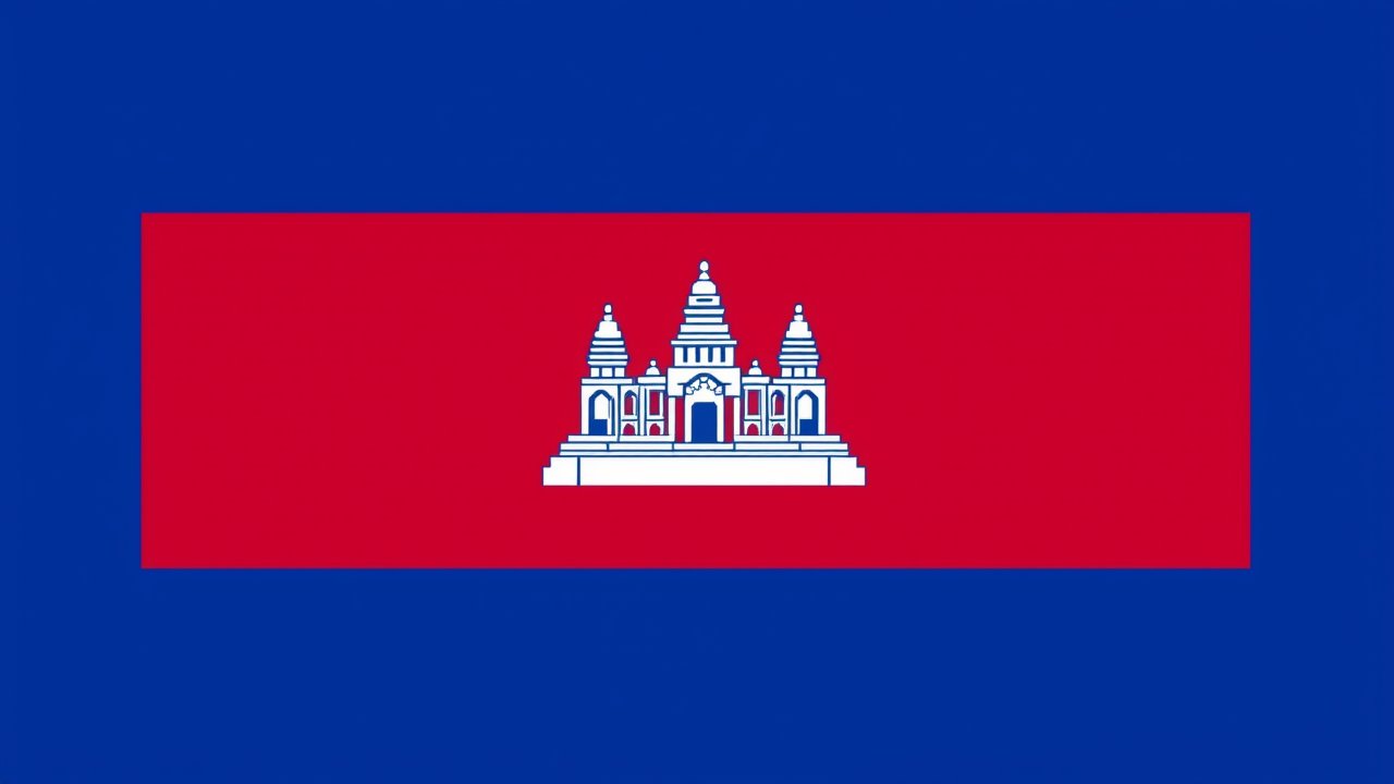Flag of Cambodia 🇰🇠in pixel art style