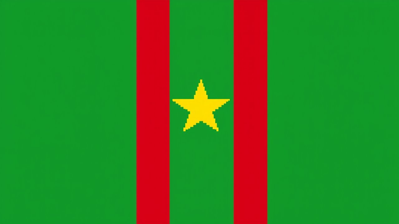Flag of Cameroon 🇨🇲 in pixel art style