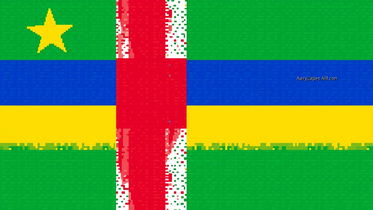 Flag of Central African Republic 🇨🇫 in pixel art style