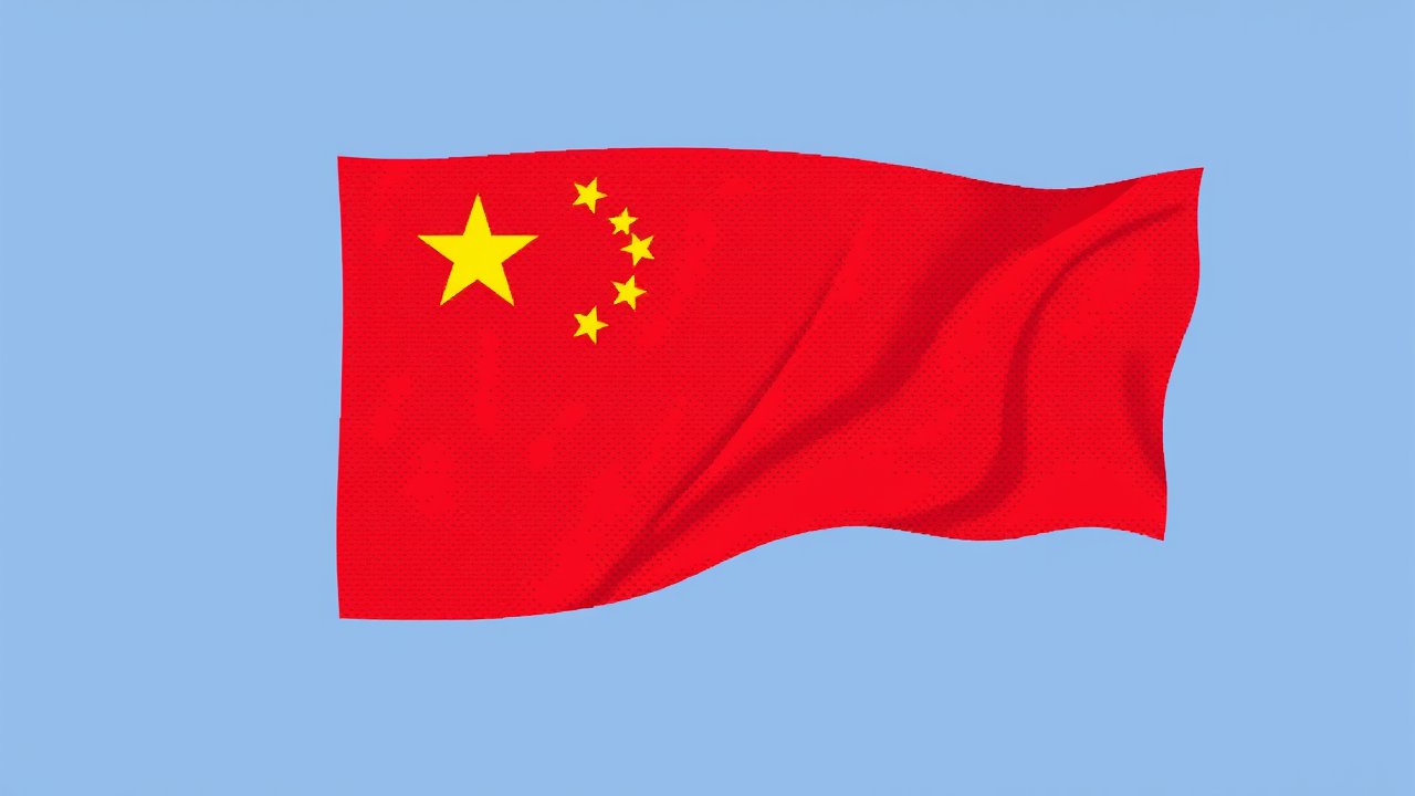 Flag of China 🇨🇳 in pixel art style