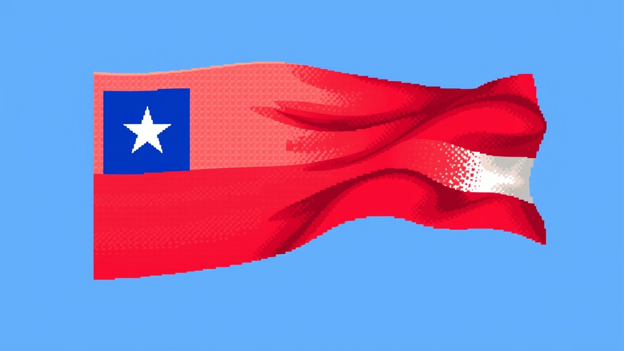 Flag of Chile 🇨🇱 in pixel art style