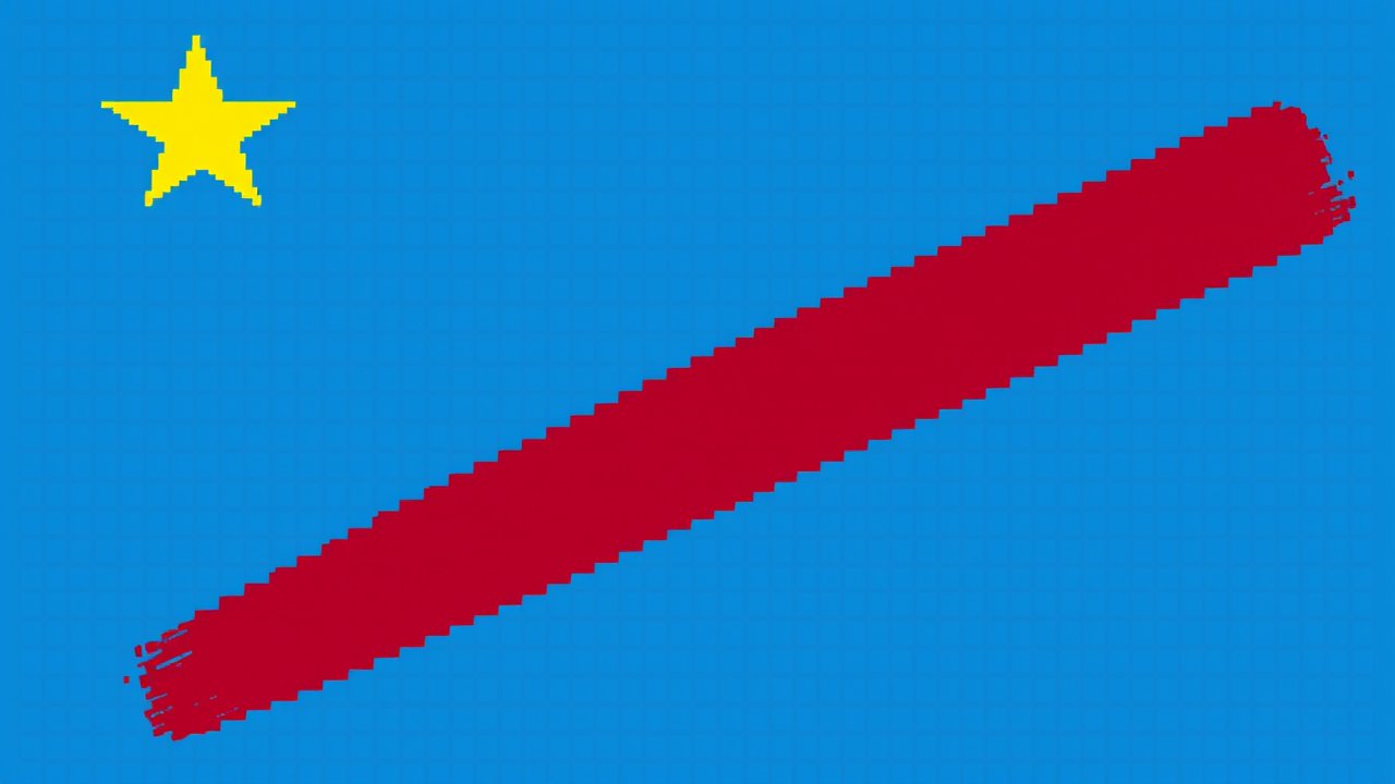 Flag of Democratic Republic of the Congo 🇨🇩 in pixel art style