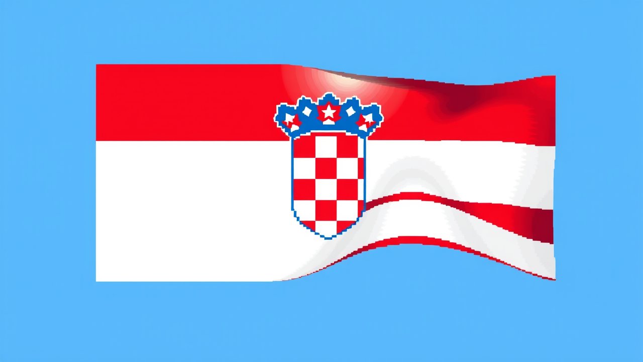 Flag of Croatia 🇭🇷 in pixel art style