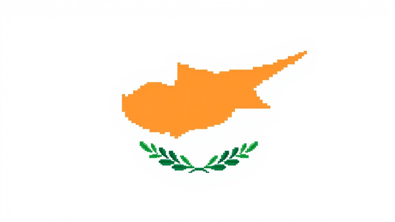 Flag of Cyprus 🇨🇾 in pixel art style