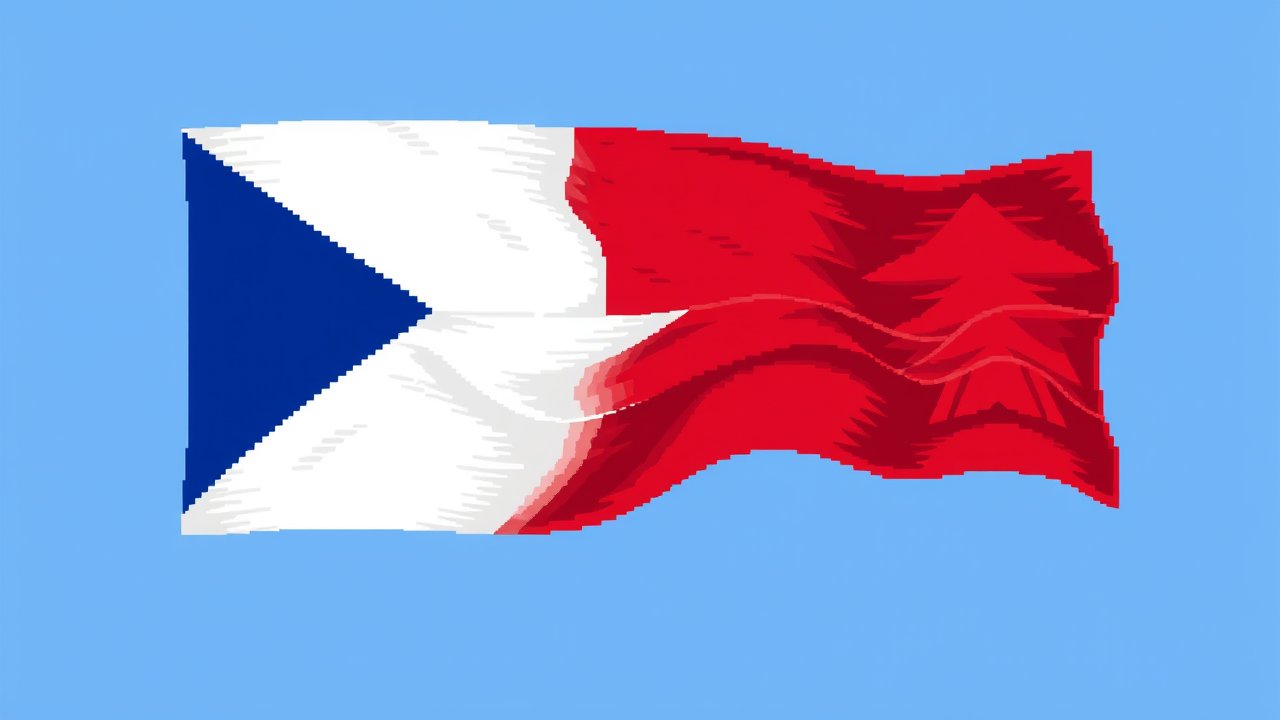 Flag of Czech Republic 🇨🇿 in pixel art style