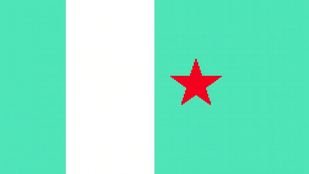 Flag of Djibouti 🇩🇯 in pixel art style
