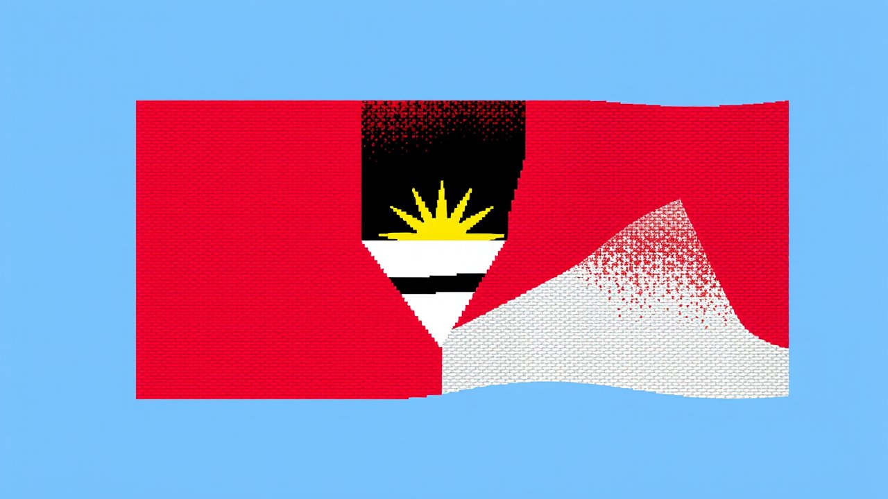 Flag of Antigua and Barbuda 🇦🇬 in pixel art style