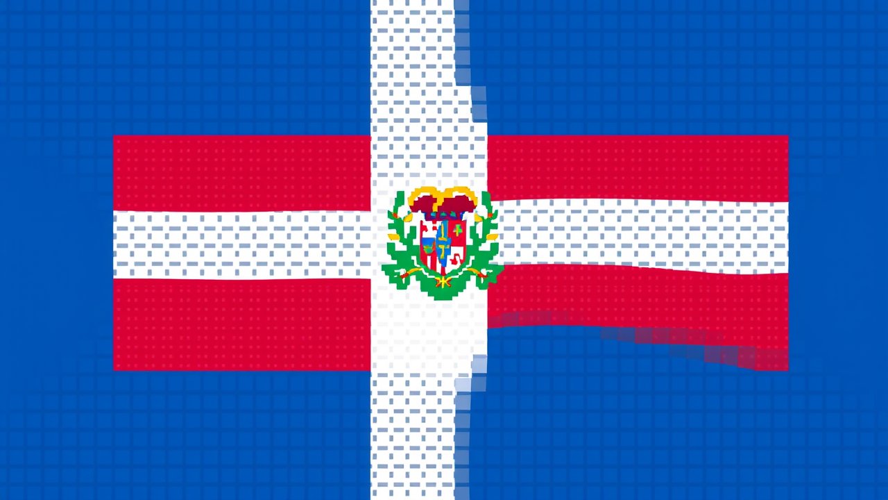 Flag of Dominican Republic 🇩🇴 in pixel art style