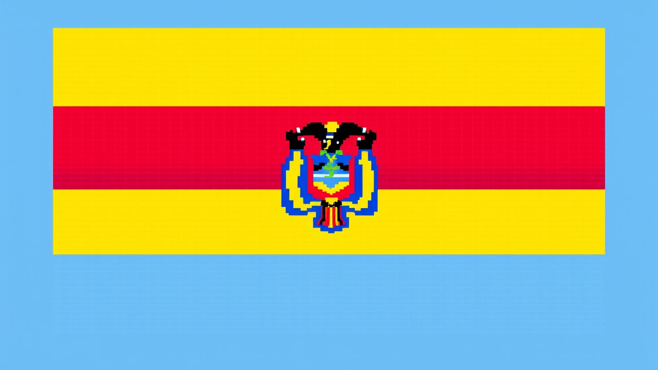 Flag of Ecuador 🇪🇨 in pixel art style