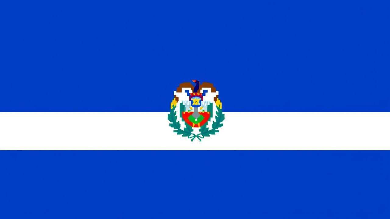 Flag of El Salvador 🇸🇻 in pixel art style