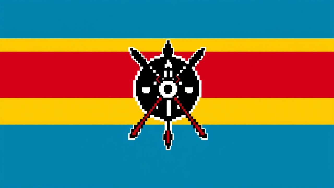 Flag of Eswatini 🇸🇿 in pixel art style