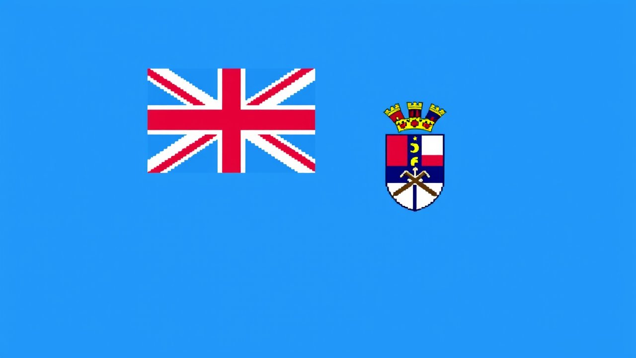 Flag of Fiji 🇫🇯 in pixel art style