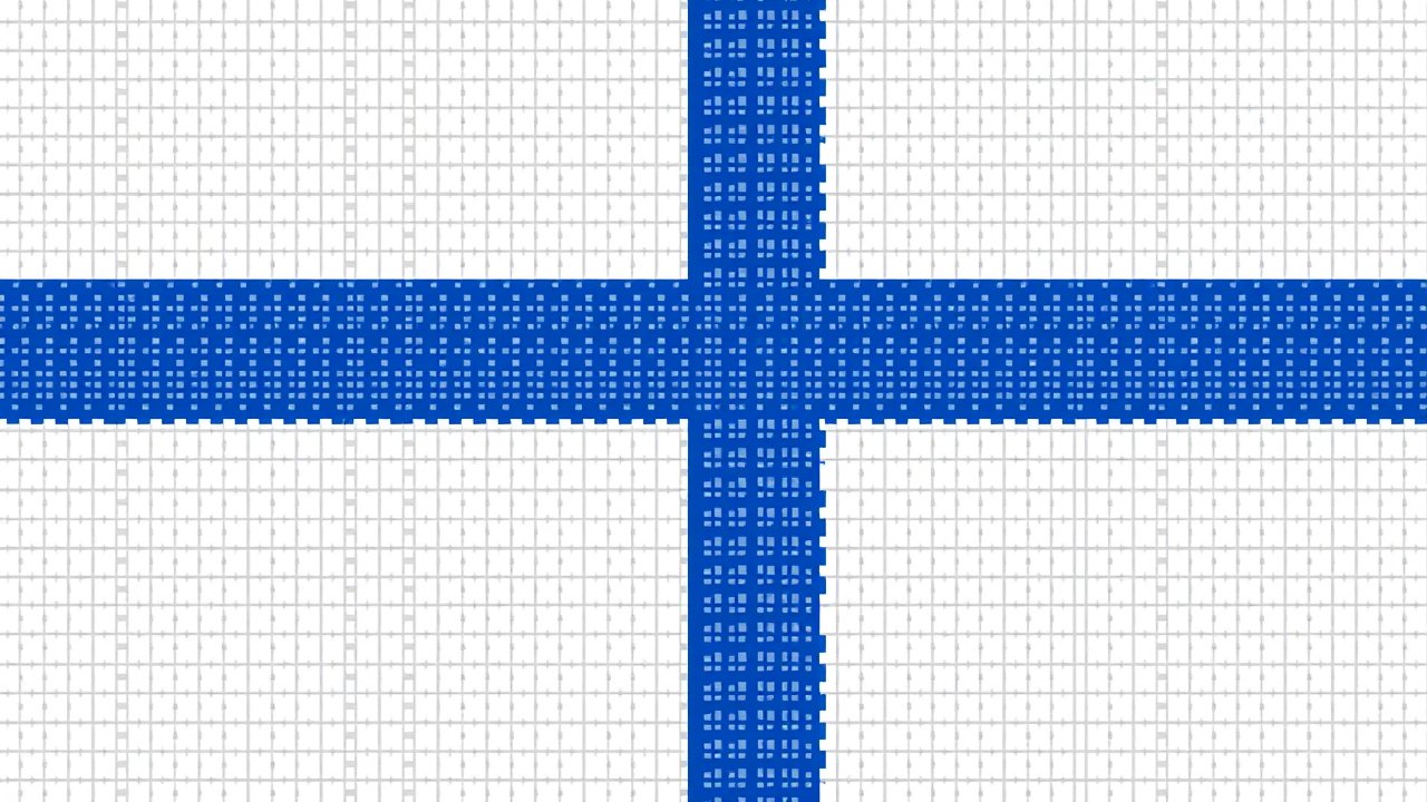 Flag of Finland 🇫🇮 in pixel art style