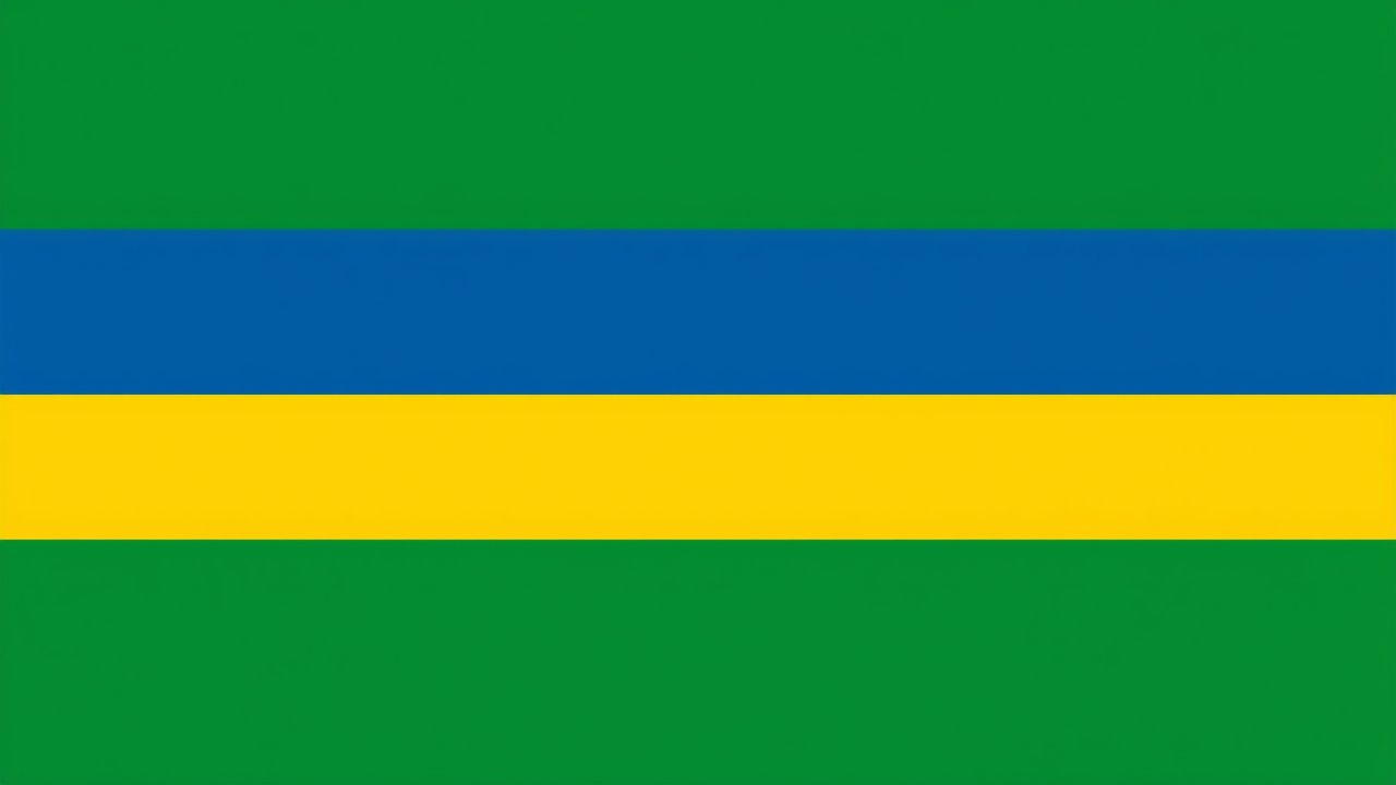 Flag of Gabon 🇬🇦 in pixel art style
