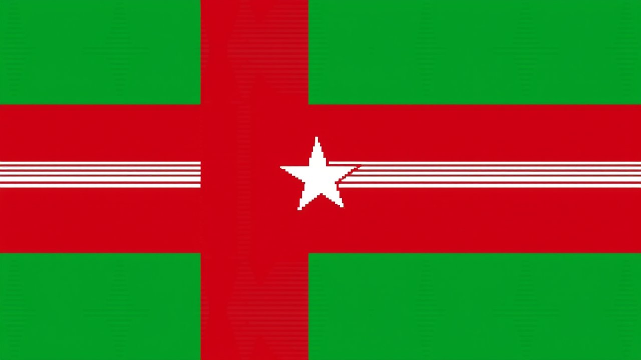 Flag of Gambia 🇬🇲 in pixel art style