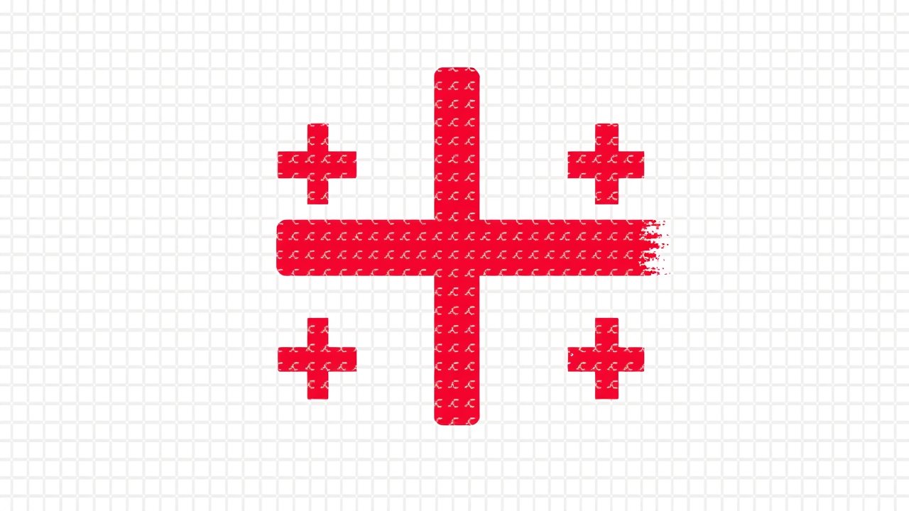 Flag of Georgia 🇬🇪 in pixel art style