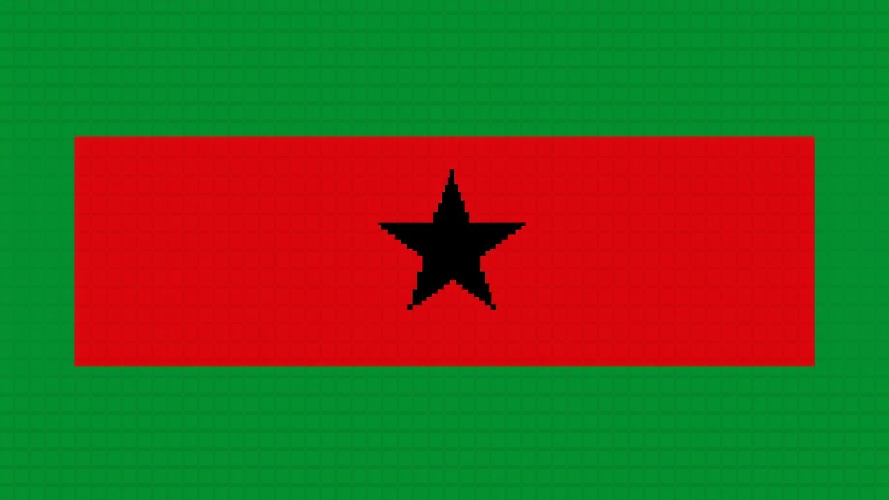 Flag of Ghana 🇬🇭 in pixel art style