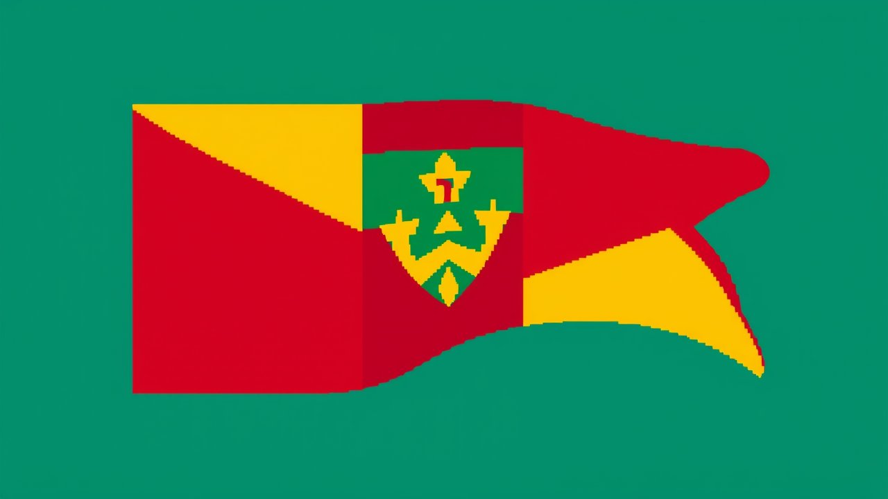 Flag of Grenada 🇬🇩 in pixel art style