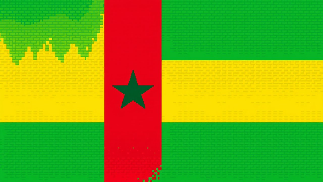Flag of Guinea-Bissau 🇬🇼 in pixel art style