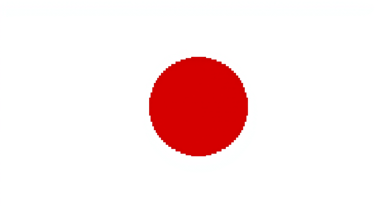Flag of Japan in pixel art style