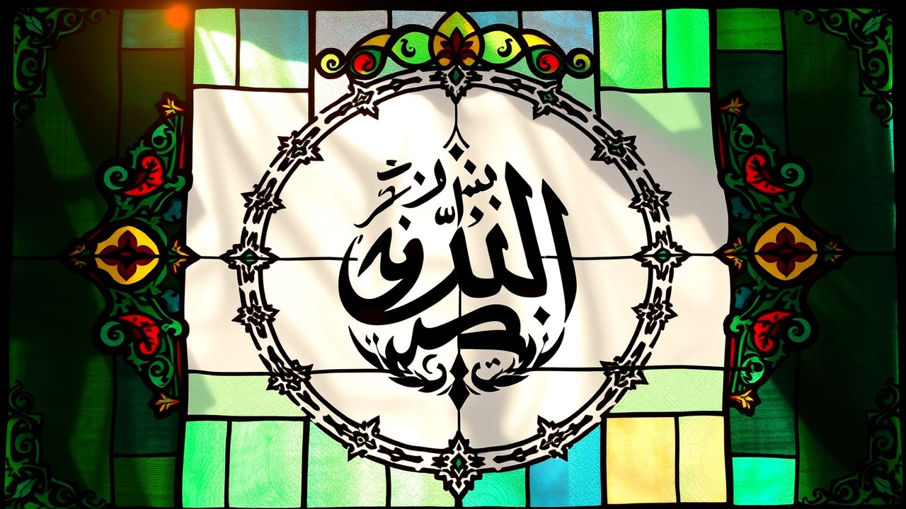 Flag of Afghanistan 🇦🇫 in stained glass style