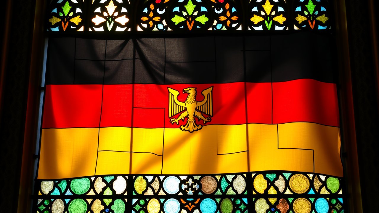 Flag of Germany 🇩🇪 in stained glass style