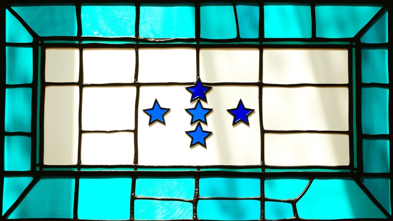 Flag of Honduras ðŸ‡ðŸ‡³ in stained glass style