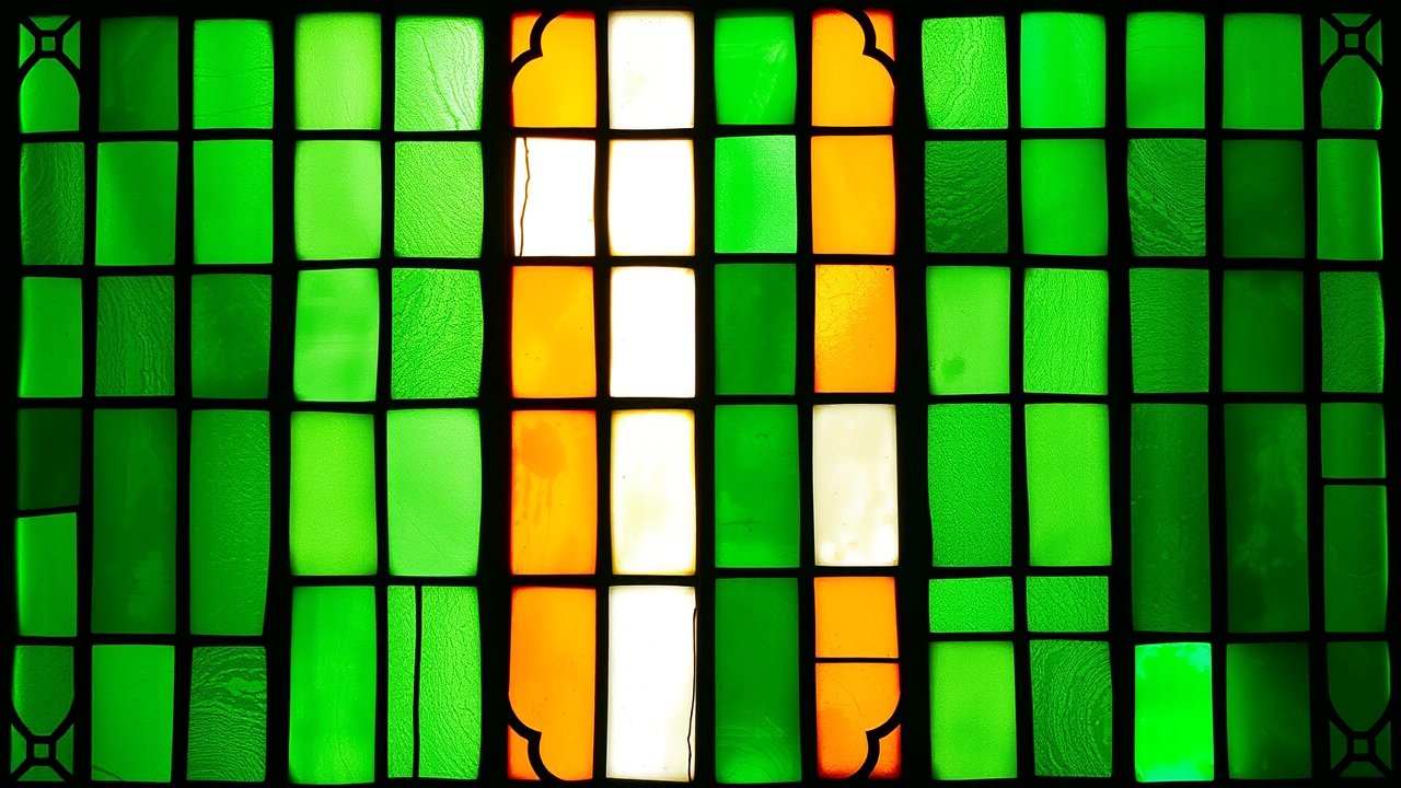 Flag of Ireland 🇮🇪 in stained glass style
