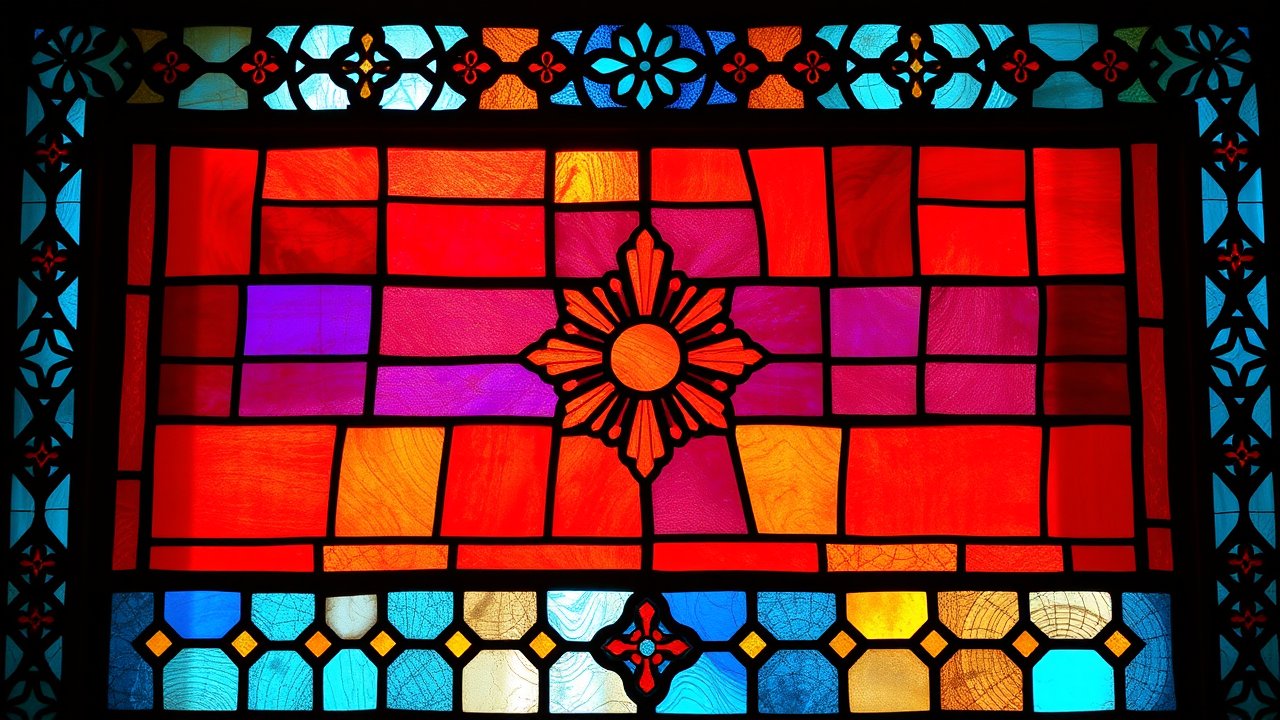 Flag of Armenia 🇦🇲 in stained glass style