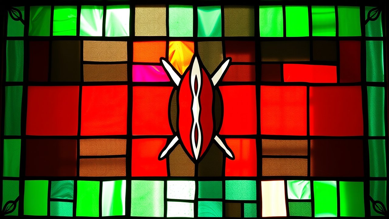 Flag of Kenya 🇰🇪 in stained glass style