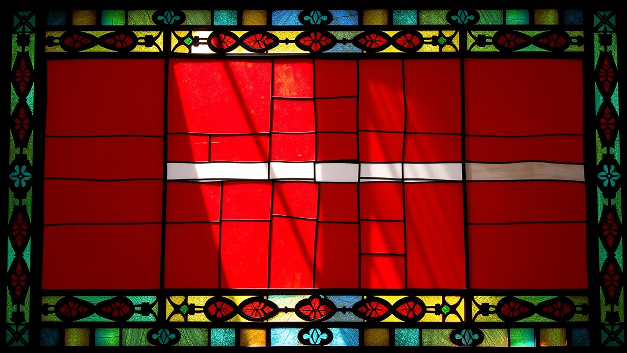 Flag of Latvia 🇱🇻 in stained glass style