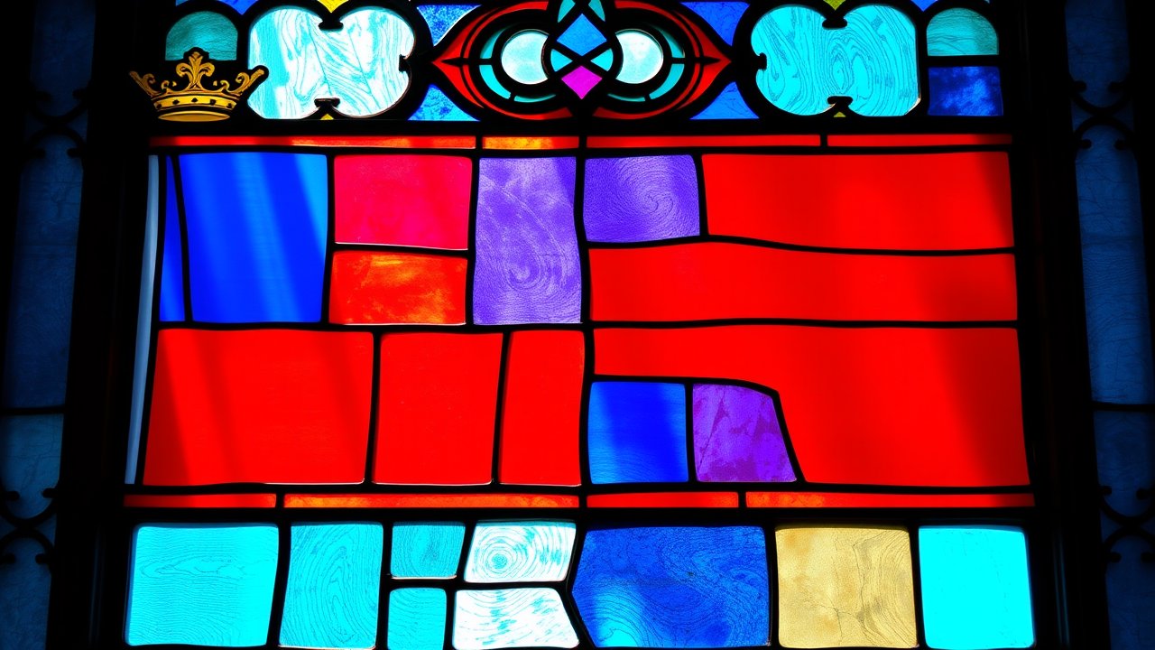 Flag of Liechtenstein 🇱🇮 in stained glass style