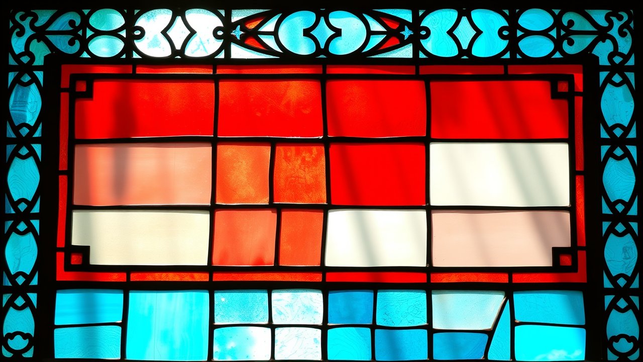 Flag of Luxembourg 🇱🇺 in stained glass style