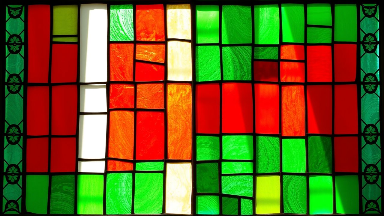 Flag of Madagascar 🇲🇬 in stained glass style