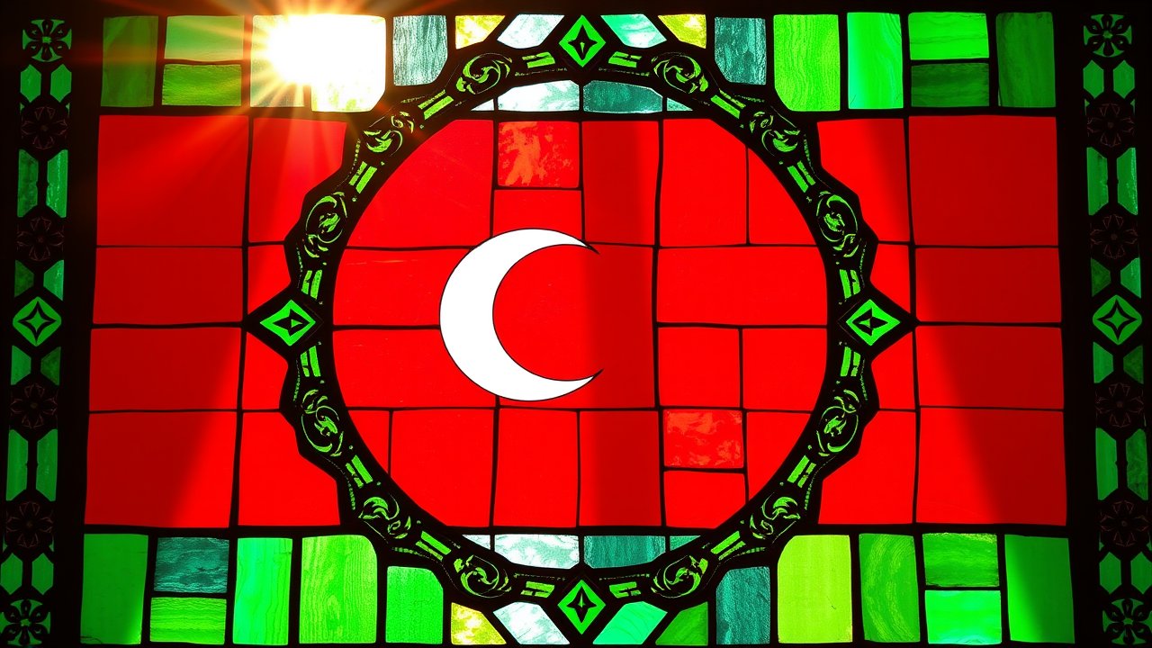 Flag of Maldives 🇲🇻 in stained glass style