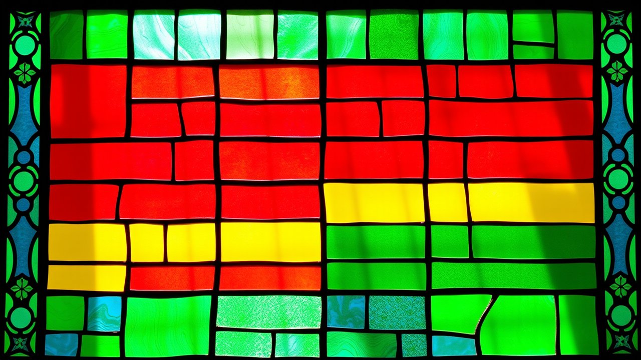 Flag of Mauritius 🇲🇺 in stained glass style